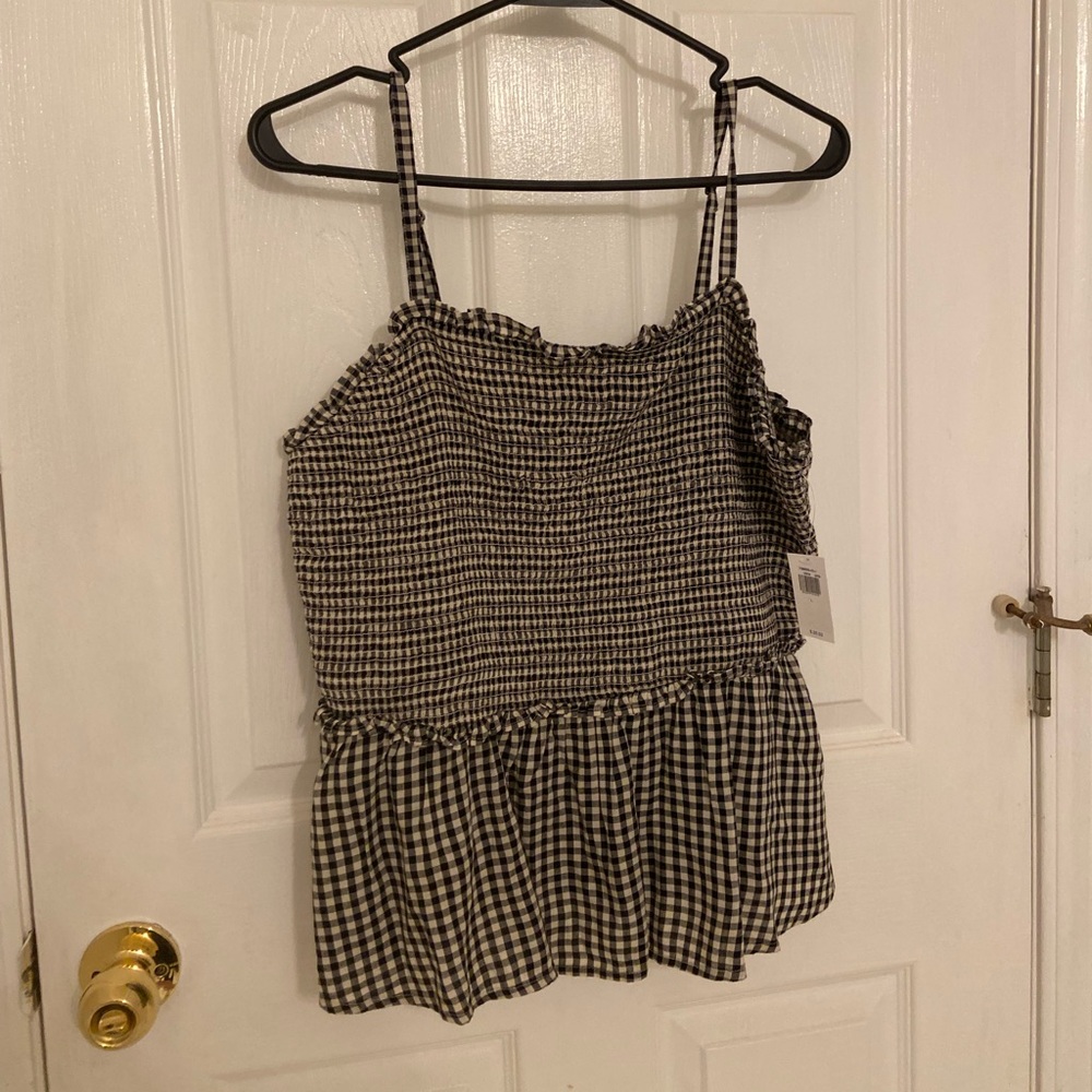 Old Navy Gingham Peplum Tank